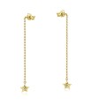 Star Designed CZ Stone With Chain Drop Earring Stud STS-5551